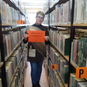 Uczestniczka akcji "Zakochaj się w bibliotece" - Barbara Korczak