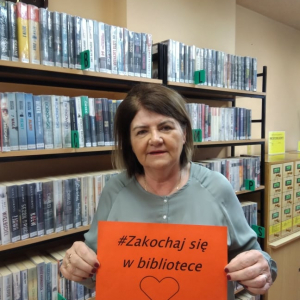 Uczestniczka akcji "Zakochaj się w bibliotece" - Jolanta Dawczyk