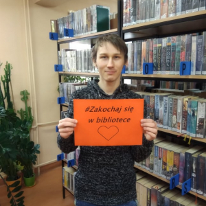Uczestnik akcji "Zakochaj się w bibliotece" - Konrad Antczak