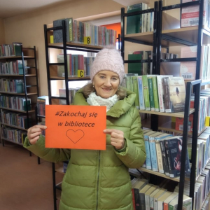 Uczestniczka akcji "Zakochaj się w bibliotece" - Danuta Lesik
