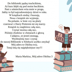  Konkurs literacki "Mój adres - Okólna 3!" - nagrodzona praca